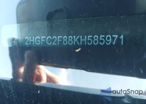 2019 Honda Civic Sport from USA, damaged, VIN 2HGFC2F88KH585971